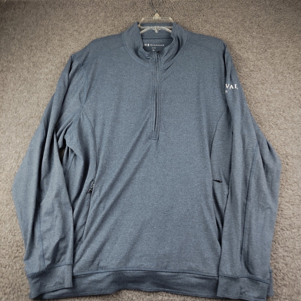 7Diamonds Pullover Mens XL Core Heather Blue 1/4 Zip EUC